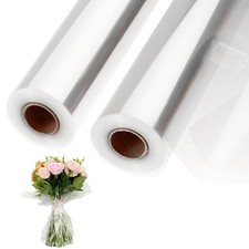 Wide Clear Cellophane Wrap Roll, 3 Mil Transparent Wrapping Paper for Gift
