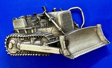 Bulldozer Crawler Tractor Loader Figural Cutout Belt Buckle Bergamot Brass Works