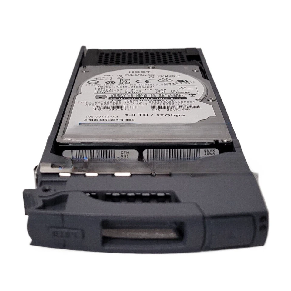 NetApp 1.8T X343A-R6 10K 12Gbps SAS 2.5" HDD Hard Drive 108-00433 DS224C - Image 2 of 4