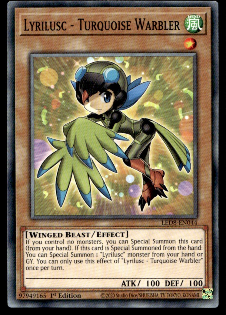 Lyrilusc - Turquoise Warbler - LED8-EN044 - 1st Ed - YuGiOh| Buy 2 Get 1 Free