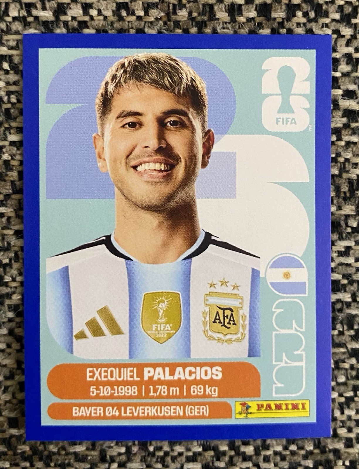 2026 Panini FIFA World Cup Sticker Exequiel Palacios ARG 11 Argentina Blue