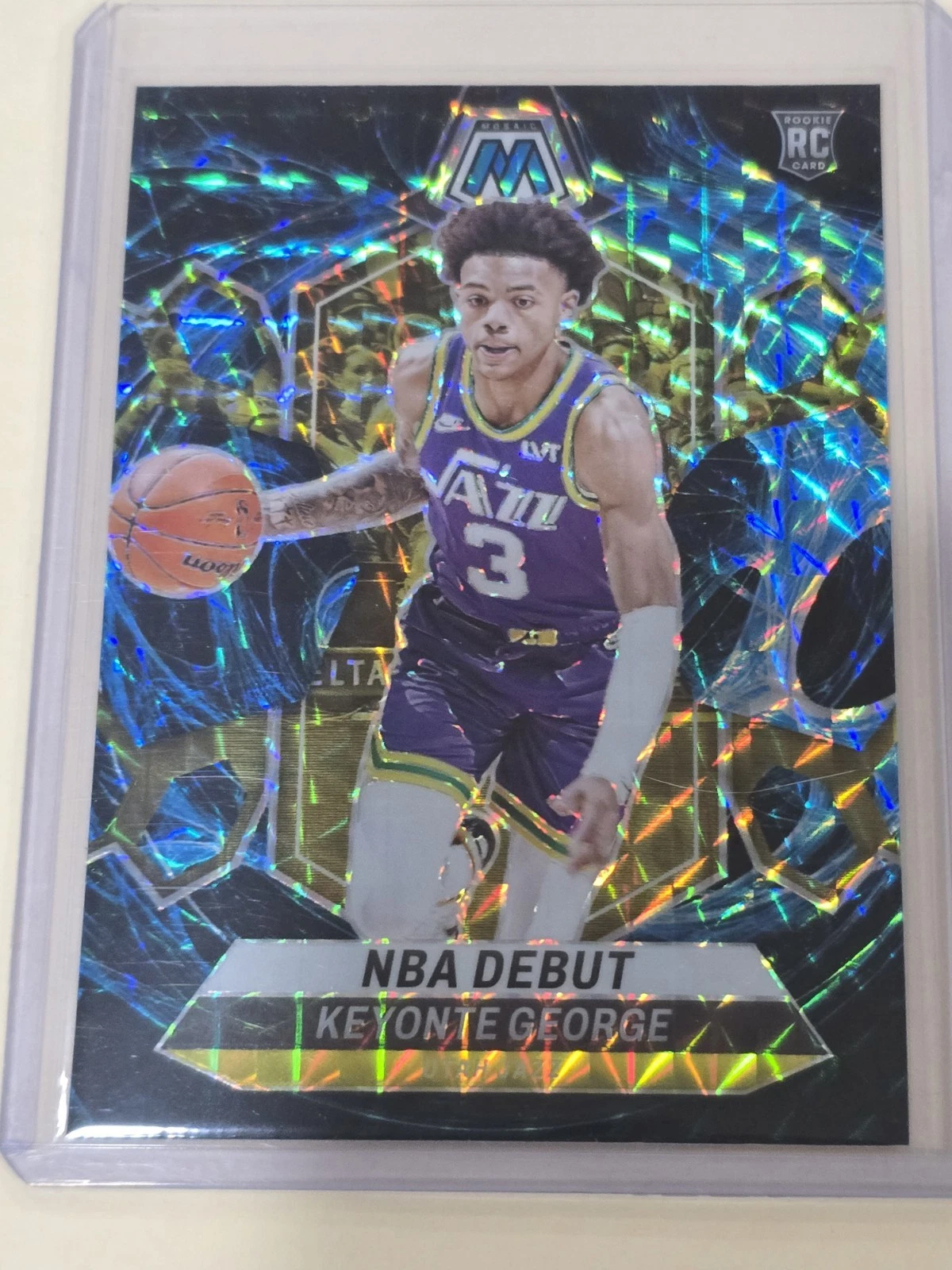 2023-24 Panini Mosaic - NBA Debut Keyonte George #251 Green Mosaic Prizm (RC)