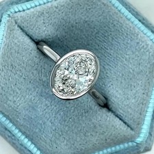 White Diamond 3.80 Ct Lab-Created Oval Cut Engagement Ring 925 Sterling Silver