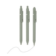 3Pcs 0.5mm Retractable Pens, Dark Green Gel Ink,Dark Green