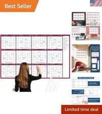 Large Dry Erase Calendar for Wall   Yearly Wall Calendar Dry Erase, 37" X 57.9",