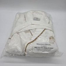 Mascioni Plaza Hotel Luxury Bathrobe Small White Velour Gold Trim New NWOP Mascioni Plaza Hotel Luxury Bathrobe Small White Velour Gold Trim New NWOP