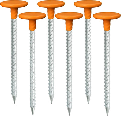 6 Pack Rebar Survey Marker Stakes, 12'' Heavy Duty Property Line Markers