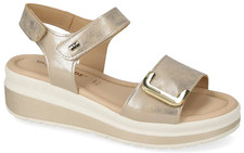 Valleverde VMI103M Sandales Compensées Femme Or À Enfilage Rapide, Éco Cuir