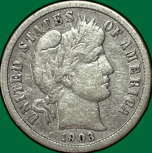 1903-O Barber Dime Silver Fine F Coin #33528