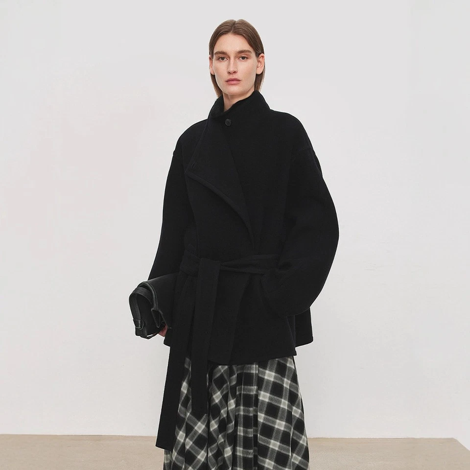 Abrigo tapeta de lana/lana de doble cara THE ROW para mujer Foto 2 de 4