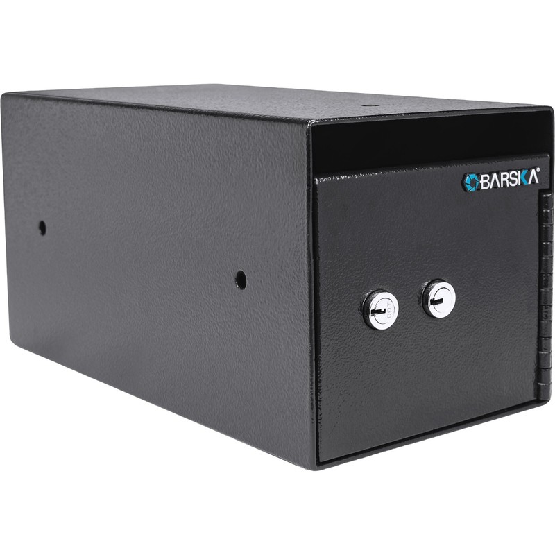 Key Lock Depository Drop Safe  Steel Lock Box with Drop Slot Anti-Fishing Baffle