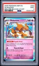 PSA 9 Alakazam Mega Evolution Prerelease Staff 003/132 Pokemon