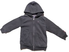 Tommy Hilfiger Toddler Hoodie Long Sleeves Black Logo White Red Size 3T