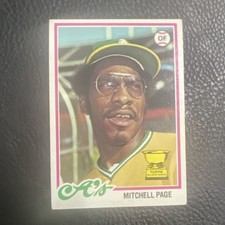 TOPPS 1978 Mitchell Page #55 Oakland Athletics Baseball Card All-Star Rookie. rookie card picture
