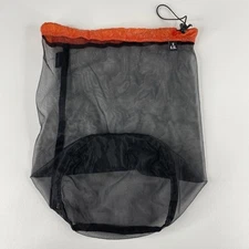 Sea to Summit 6.5L Small Mesh Drawstring Ditty Storage Bag, Black w/ Orange band
