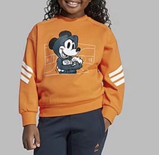 NWT Adidas Girls Mickey Mouse Long Sleeve Crew Neck Sweat Shirt - 5T Reg 48