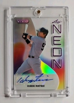 2025 LEAF VIVID NEON PRISMATIC 1/1 AUTO HIDEKI MATSUI NEW YORK YANKEES ICON MINT