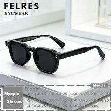 Square Tinted Gray Myopia Sunglasses Men Women Shade Shortsighted Sunglasses