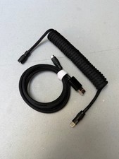 Custom Coiled Mechanical Keyboard USB-C Cable Black YC8 Metal Connectors