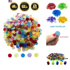 Bingo Chips 500 Pieces 3/4 Inch Mixed Color Plastic Counting Chips