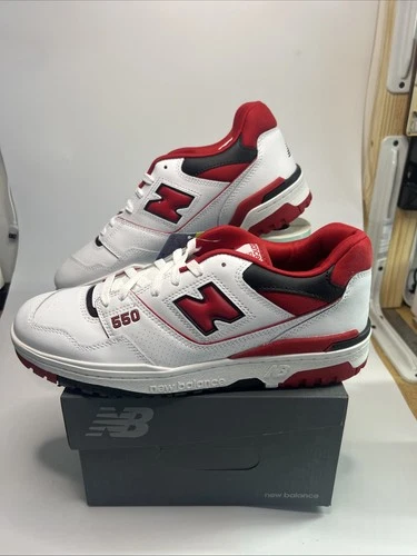 New Balance 550 White Red Black Sneakers Shoes Retro BB550SE1 Sz 11.5
