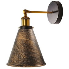 Vintage Industrial Wall Light  Metal Cone Shape Shade Indoor Lighting 