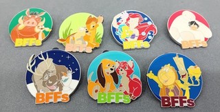 DISNEY 2017 BFFs Pin Set Characters Ariel Bambi Lion King Beauty Beast DOF336
