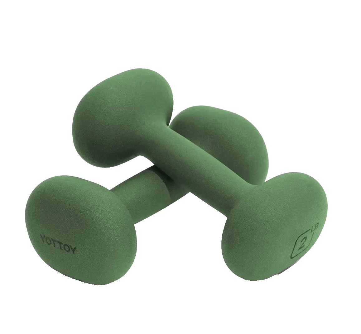 YOTTOY Weights Dumbbells 2 Pound Set of 2 Workout Strength Training Non-Slip NEW