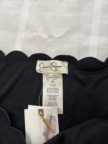 + New Jessica Simpson black Scalloped Bathing Suit Bottom M - Picture 2 of 5