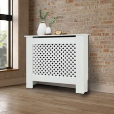 Copritermosifone radiatore copertura bianco tradizionale MDF legno 78x19x82 cm