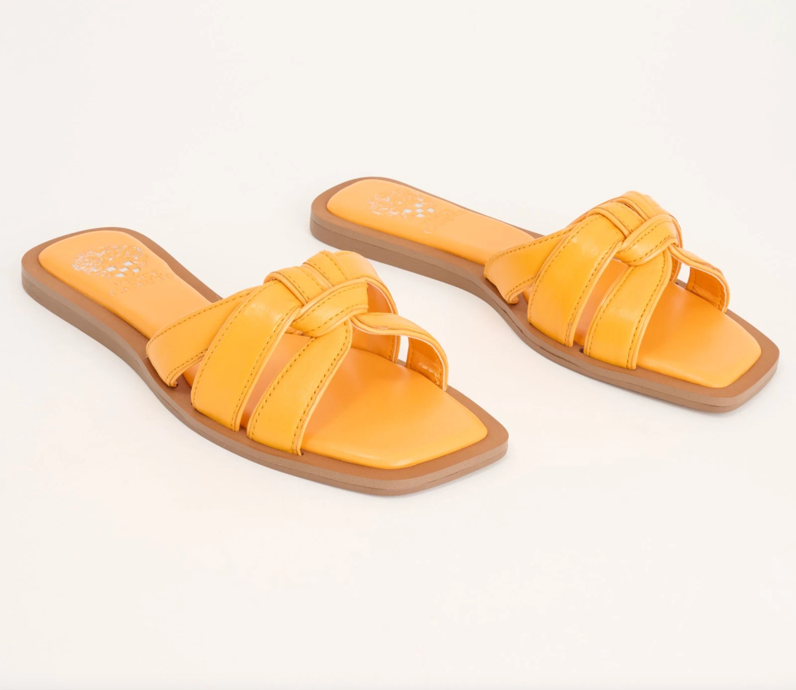 NEW BALANCE Sandali con slide in pelle Vince Camuto Barcellen Mango Sorbet taglia 5