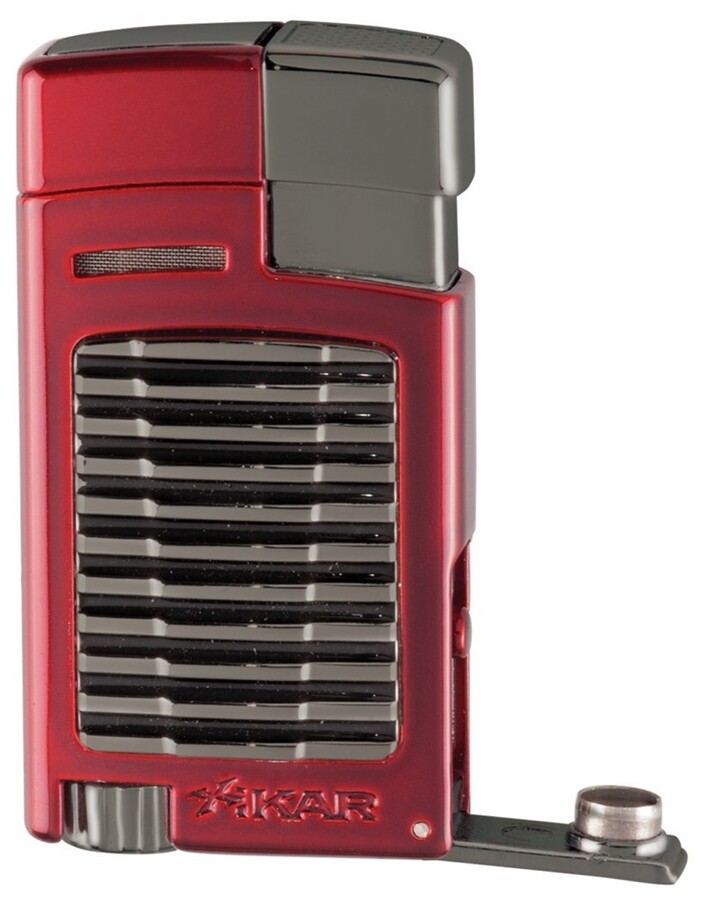 Xikar Lighter Forte Single Jet Flame Lighter - Red with Gunmetal - 523RD