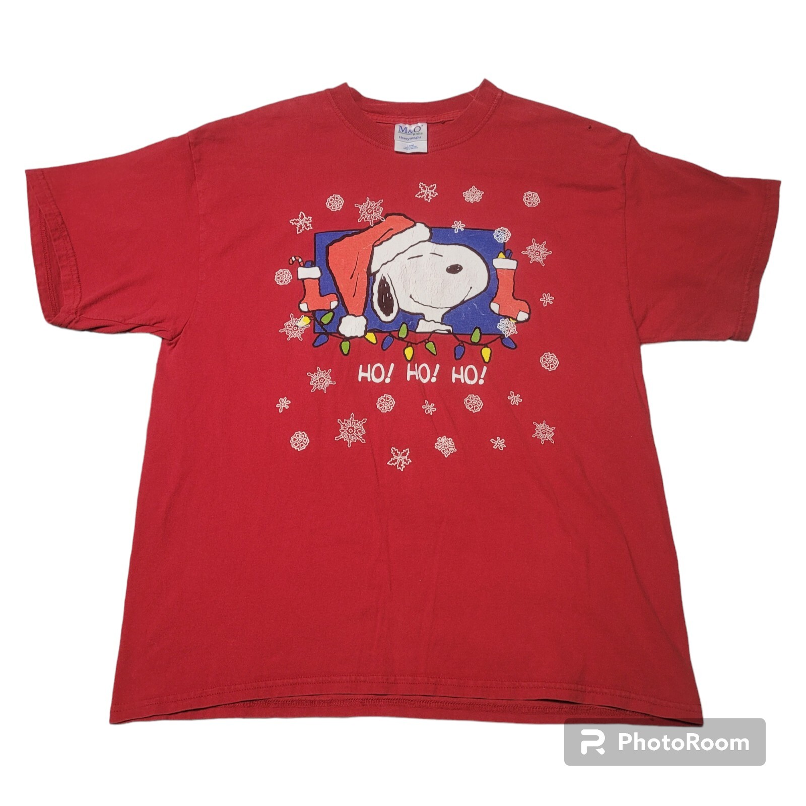 Snoopy PEANUTS Christmas Santa Crewneck T-Shirt Size XL Red