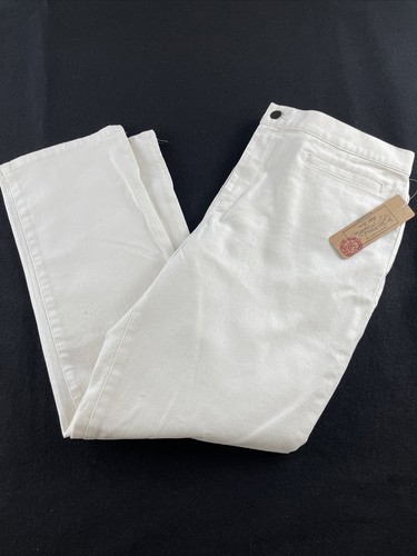 Lauren Jeans Co 12P Ivory Denim Jeans Green Label Ankle Zip Classic Straight - Picture 11 of 11