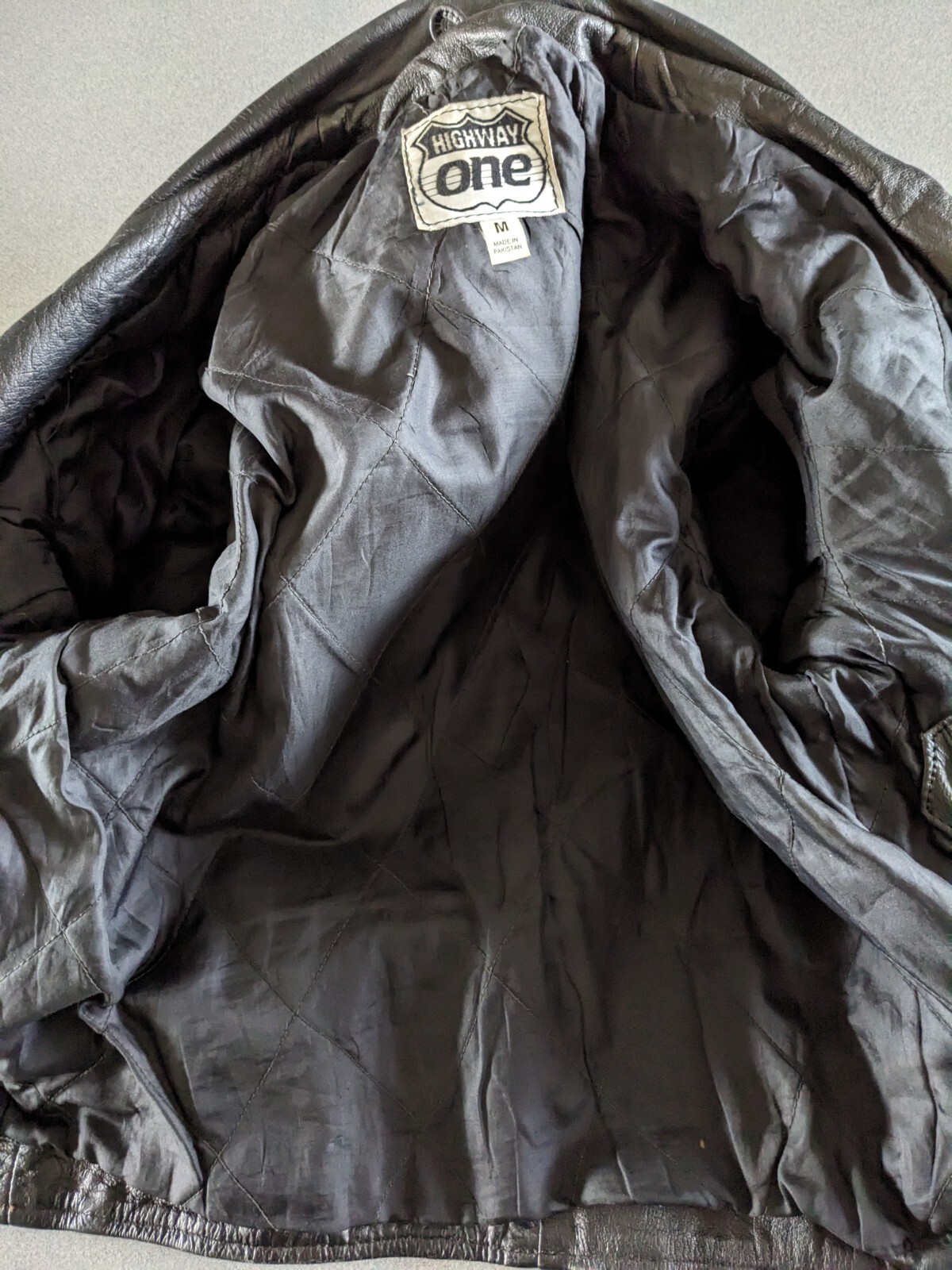 90s Vtg & Rare Highway One INDIAN Black Leather Motorcycle Coat Womens Med Nice! image 10