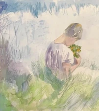 SYLVIA MOONIER  BOUTELL- Oceanside California IEMA Artist- Double Sided- Signed