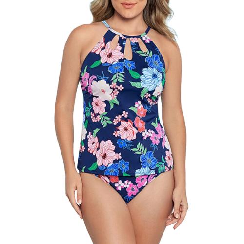Liz Claiborne Prescott Floral Tankini Swimsuit Top Size New Msrp