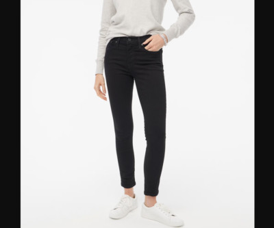 J Crew Womens 25 Black 8'' Rise Skinny Jeans Straight Leg