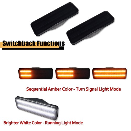 Smoke Bumper Switchback LED DRL Signal Lamp For 80-86 Ford Bronco F150 F250 F350 - Picture 2 of 11