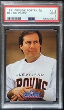 Bill Belichick 1991 Pro Line Portraits RC PSA 9 Rookie Card Legendary Coach #115. rookie card picture