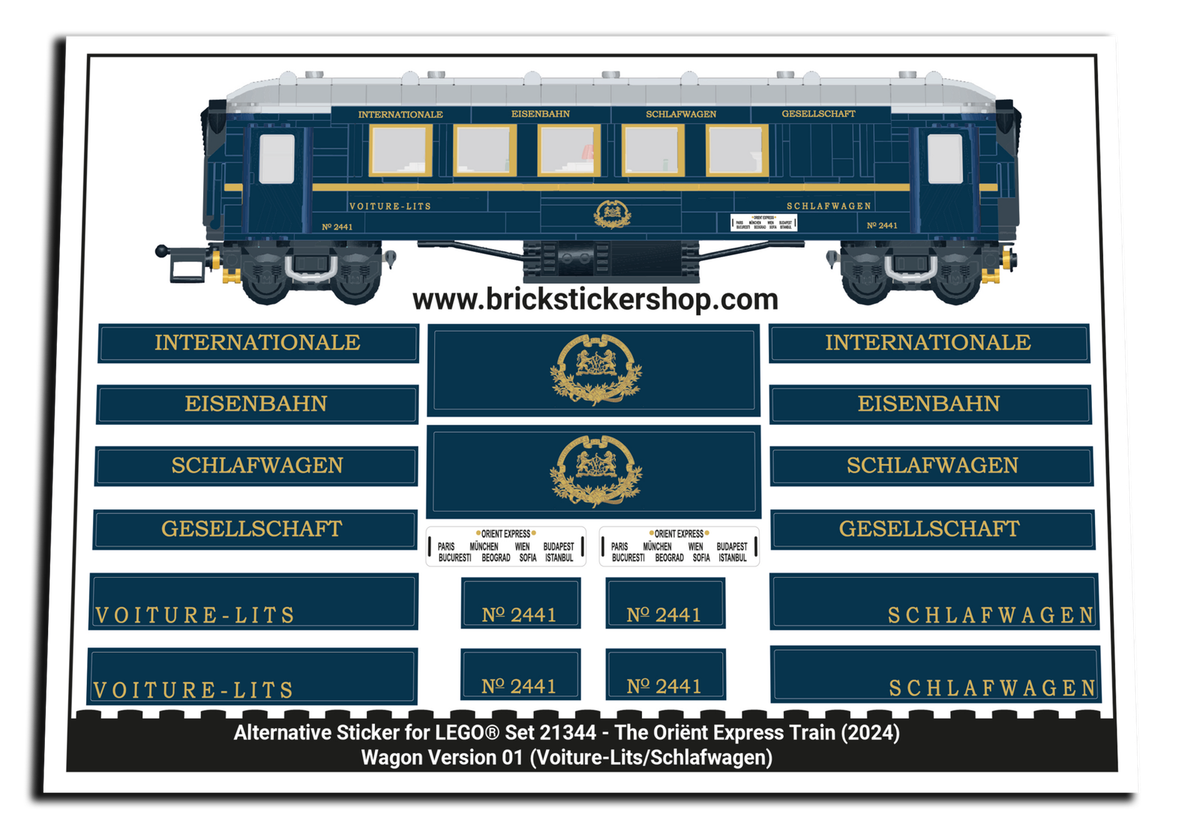 Alternative Sticker for Set 21344 - The Orient Express Train
