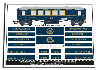 Alternative Sticker for Set 21344 - The Orient Express Train (Versie 1)