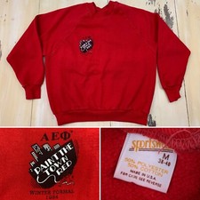 ALPHA EPSILON PHI - Vtg 1984 Red Winter Formal Sweatshirt, Adult MEDIUM