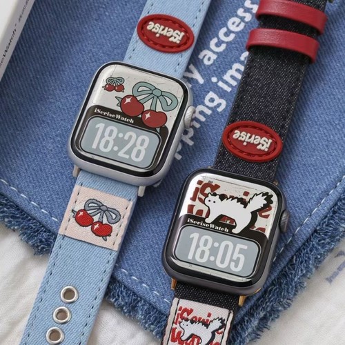 Apple iWatch Strap Retro Style Cute Cat 38/40/41/42/44/45/49mm for Winter New - Zdjęcie 2 z 13