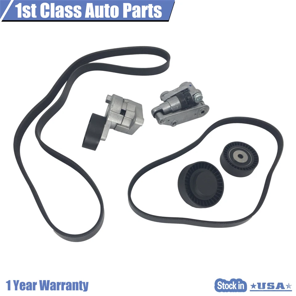 Serpentine Belt & Tensioner & Idler Pulley Kit For BMW Z4 330Ci E36 E39 E46 E53 - Image 4 of 4