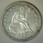 1853 O Silver Seated Liberty Quarter 25c US Coin XF Arrows & Rays Cleaned Coin