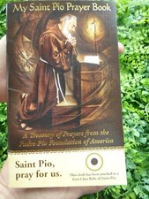 Vintage Catholic - Saint PADRE PIO - relic - PRAYER BOOK - booklet