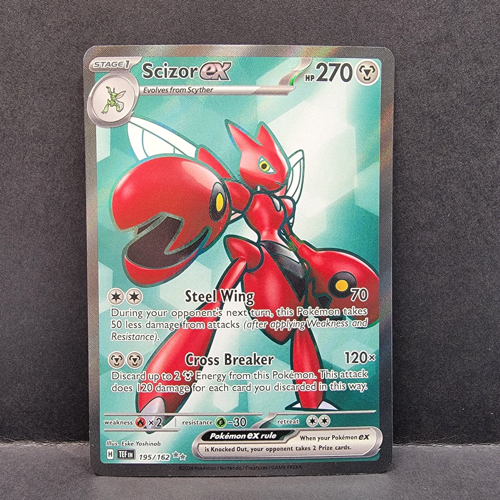 Scizor ex 195/162 Temporal Forces Ultra Rare Full Art Pokemon