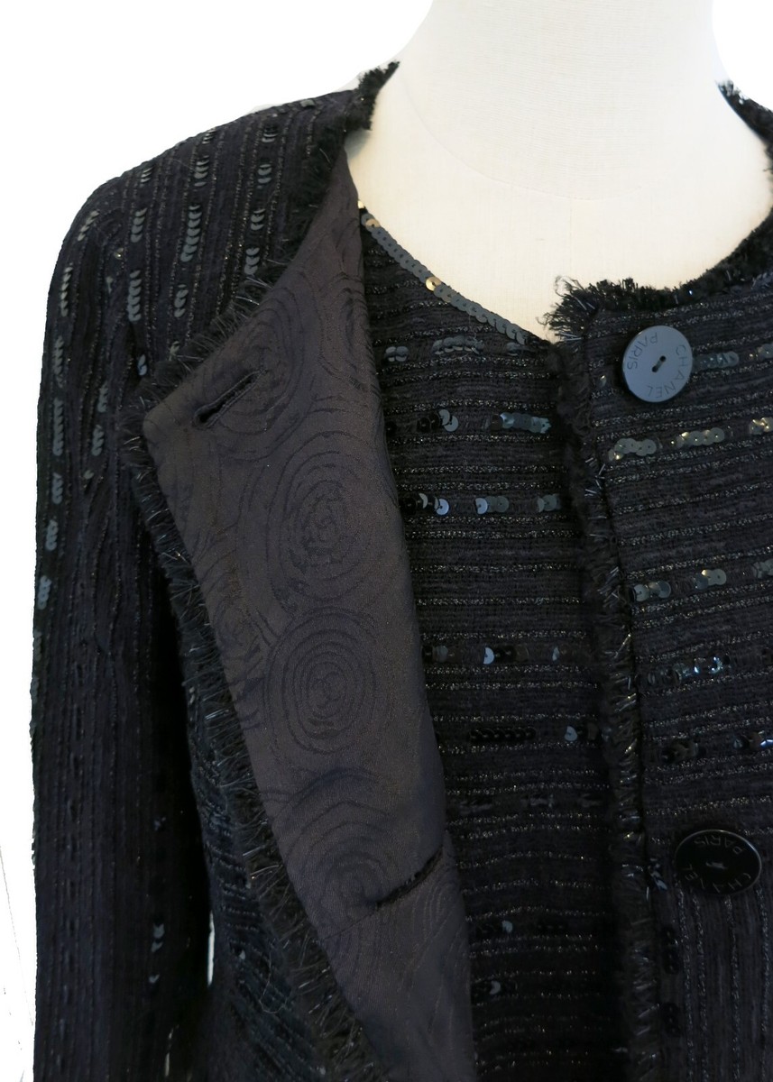 CHANEL 2000 Cruise 00C Vintage Black Sequin Embellished Top CHANEL 2000 Cruise 00C Vintage Black Sequin Embellished Top