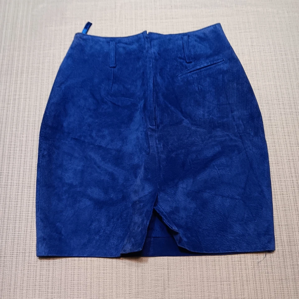 Express Vintage Leather Blue Suede Womens Skirt Office Siren Corpcore Western... - Image 4 of 4